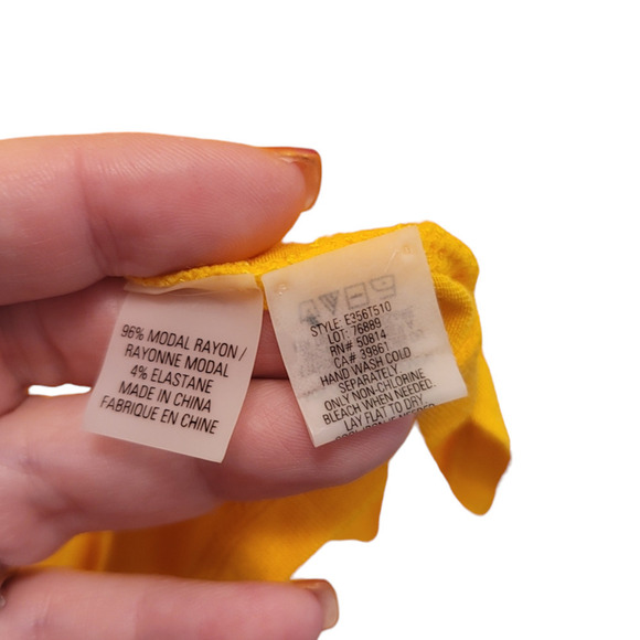 Elie Tahari Women's Sleeveless Scoop Neck Modal Tank Top Yellow Size Medium - Picture 4 of 4